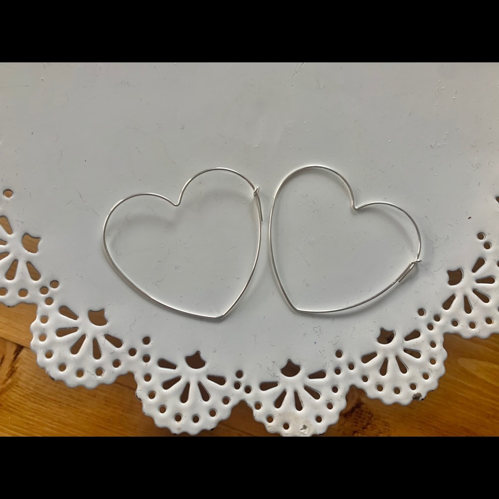 Large Heart Hoops - Picture 3 of 4